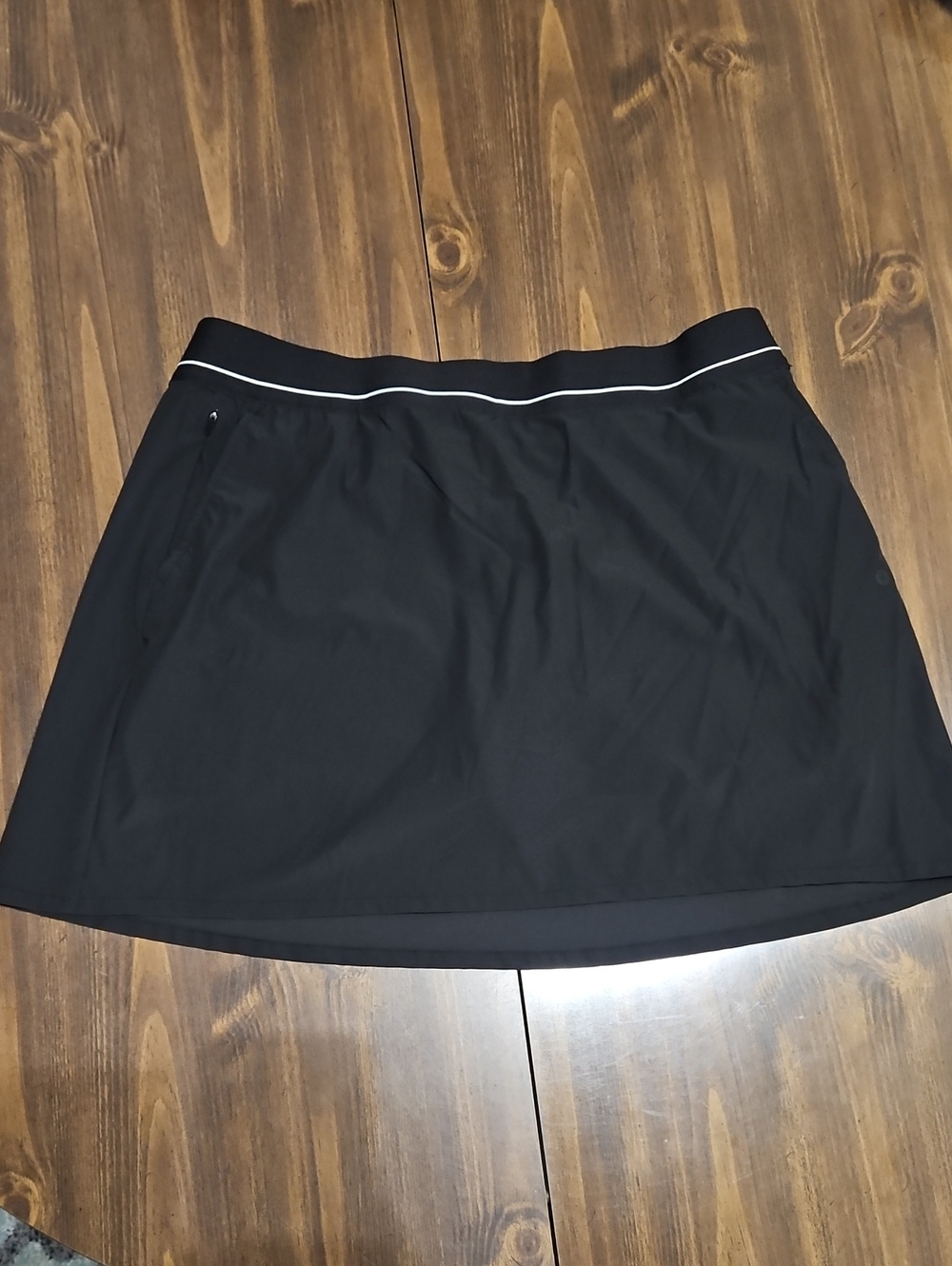 Soybu Black Mini Skort with White Waist Piping